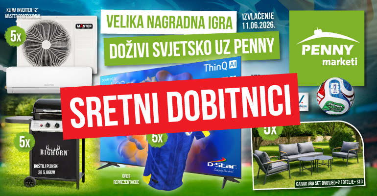DOBITNICI NAGRADNE IGRE "DOŽIVI SVJETSKO UZ PENNY"