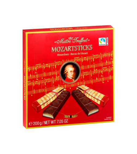 MAITRE TRUFFOUT Bombonjera Mozartbars marcipan-pistacija 200g