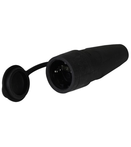 MASTER Utičnica vodootporna s poklopcem IP44 16A/250V crna YC-DA-32