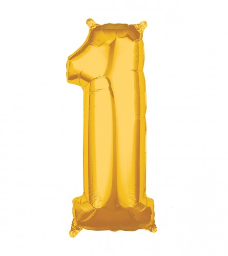 AMSCAN Balon zlatni br.1 28x66cm 3655301