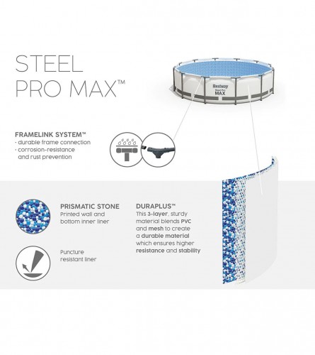 BESTWAY Bazen Steel Pro Max 305x76cm sa filter pumpom 56408