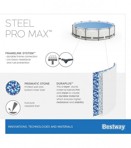 BESTWAY Bazen Steel Pro Max 366x76cm sa filter pumpom 56416