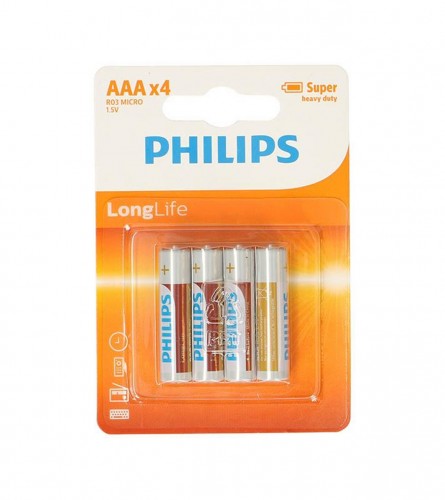 PHILIPS Baterija R03 AAA 4/1 Long Life