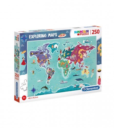 CLEMENTONI Igračka puzzle EXPLORING MAPS 87342