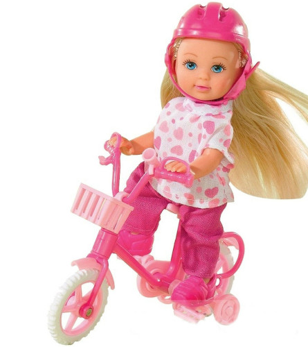 SIMBA Igračka lutka Evi na biciklu 12cm 492715