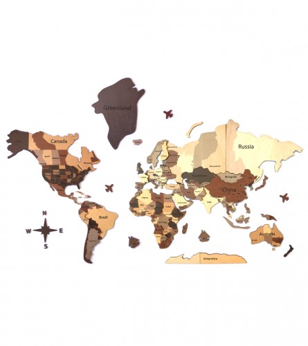 MASTER Karta svijeta 3D drvena samoljepljiva 150x90cm 01220907