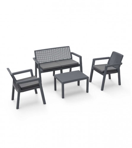 شامل نموذج طموح  VIOLET Garnitura 4/1 (stol+2 fotelje+dvosjed) sa jastucima antracit Prestij  140 - PENNYshop.ba