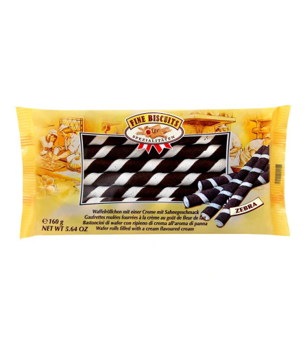 FINE BISCUITS Keks wafer rolne Zebra 160g