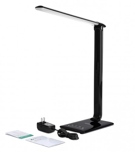 BRILLIANT Lampa LED stolna crna sa USB priključkom L-1003
