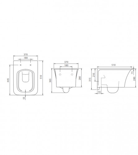 TURKUAZ WC školjka viseća Ibiza Rimless Cappuccino sa bide funkcijom 018908-U97