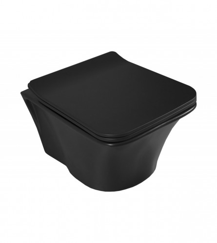 TURKUAZ WC školjka viseća Ibiza Rimless crna sa bide funkcijom 018907-u-97