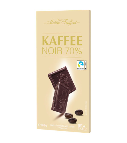 MAITRE TRUFFOUT Čokolada tamna 70% sa okusom kafe 100g