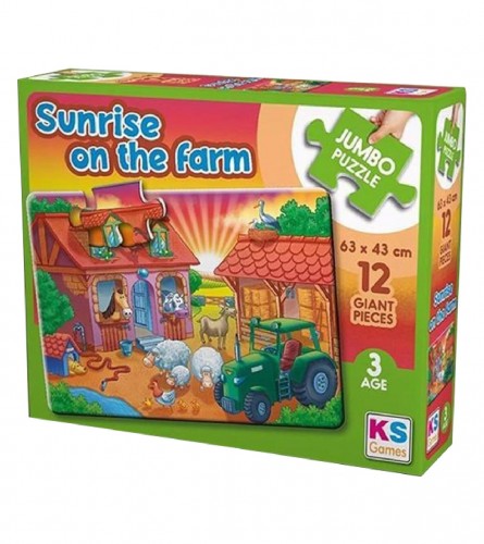 KS GAMES Igračka puzzle jumbo Farma JP31005 68x48cm 12 dijelova