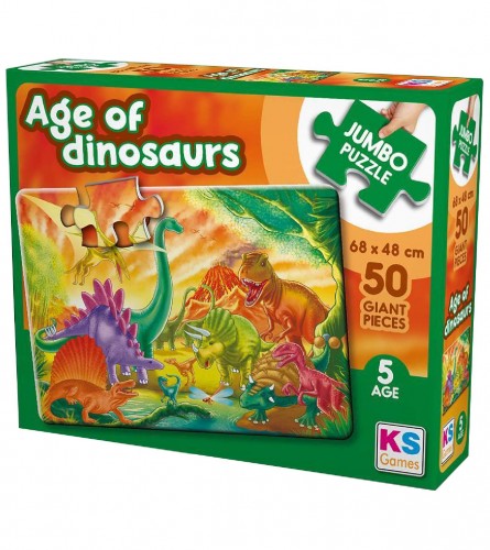KS GAMES Igračka puzzle jumbo Dinosaurusi JP31012 68x48cm 50 dijelova