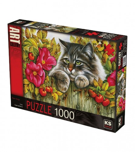 KS GAMES Igračka puzzle Maca u cvijeću 20504 1000 dijelova