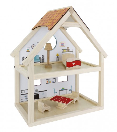 OKUTAN Igračka kućica za lutke otvorena 37x42x20cm EV20 drvena