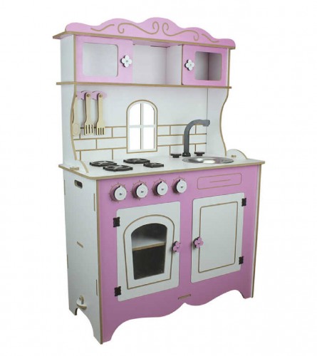 OKUTAN Igračka kuhinja drvena 70x105x33cm CG39 roza