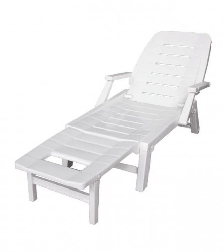 ARETA Ležaljka za plažu MORFEO 195x78x94 cm PVC bijela