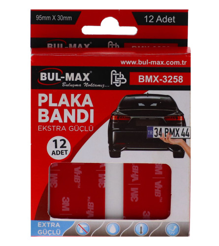 BUL-MAX Traka obastrana za tablice 12/1 95x30mm BMX-3258