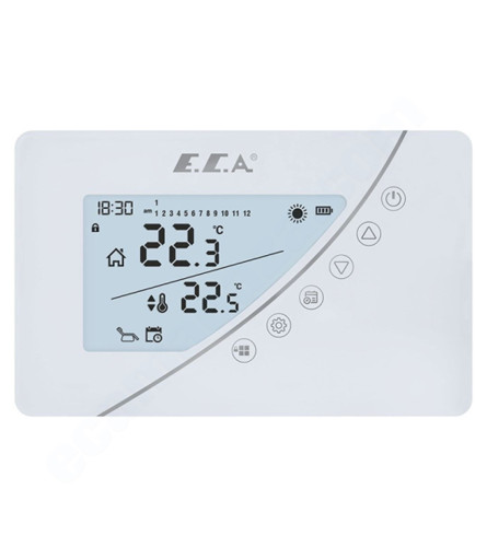 E.C.A. Termostat sobni Wi-Fi On-Off bežični sedmični Poly Touch bijeli 7006903005
