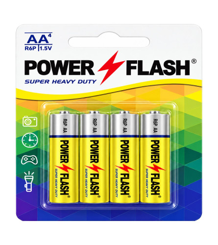 POWER FLASH Baterija Karbonska R6S AA 45min 4/1