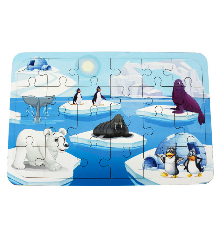 OKUTAN Igračka puzzle drvene polarne životinje 24/1 T5007
