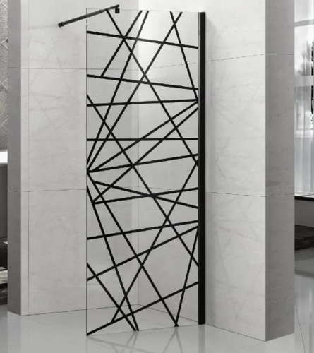 MASTER Staklo tuš kabine 80x190cmx8mm L PF40-19 crni profil CLEAR teleskopska šipka