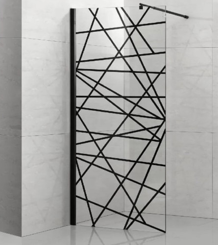 MASTER Staklo tuš kabine 90x190cmx8mm D PF40-19 crni profil CLEAR teleskopska šipka