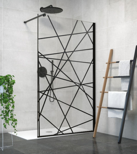 MASTER Staklo tuš kabine 100x190cm-L ZGL PF40-19 crni profil teleskopska šipka