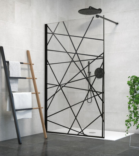MASTER Staklo tuš kabine 100x190cm-D ZGL PF40-19 crni profil teleskopska šipka