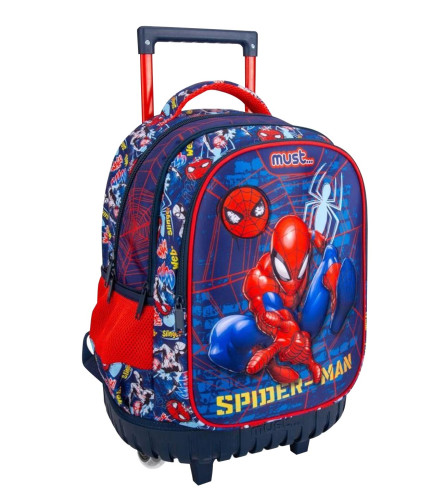 DIAKAKIS Ruksak SPIDERMAN sa točkićima 34x20x44cm 3 zipa 508339