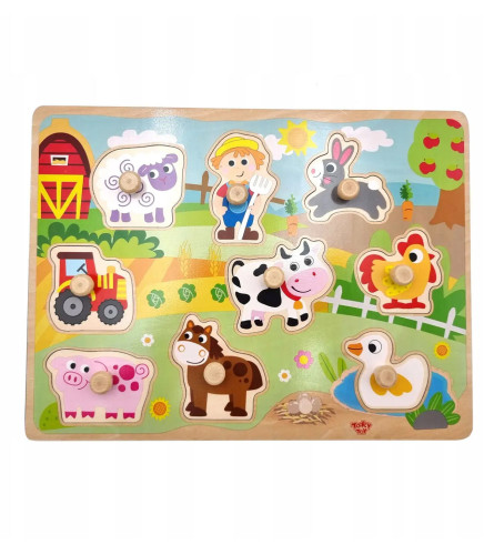 TOOKY TOY Igračka drvene Puzzle farma TY858