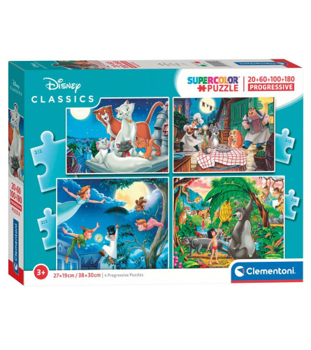 CLEMENTONI Puzzle DISNEY Supercolor 4u1 20 60 100 180 dijelova 402698