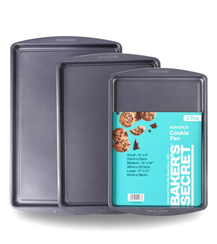 BAKERS SECRET Tepsija za kolačiće 3/1 tamno siva BS10236