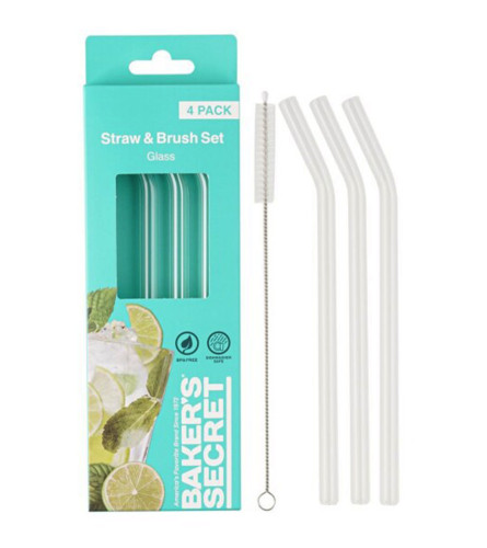 BAKERS SECRET Slamke staklene prozirne 3kom i četkica BS40717
