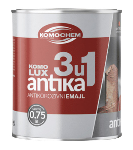 KOMOCHEM Boja za metal 3u1 0,75l KOMOLUX ANTIKA siva