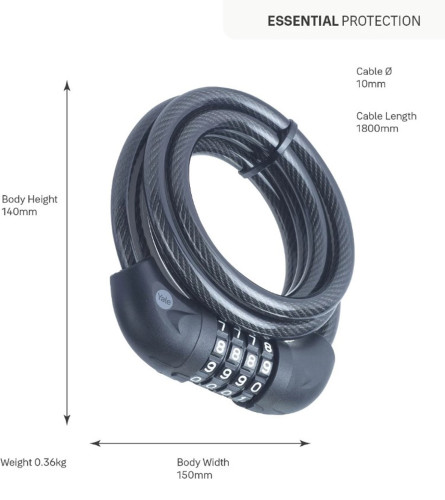 YALE Sajla sigurnosna čelična pletenica 2 ključa YCC/10/180/2