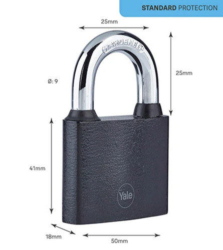 YALE Katanac čelični 50mm Y111B/50/125/1 crni