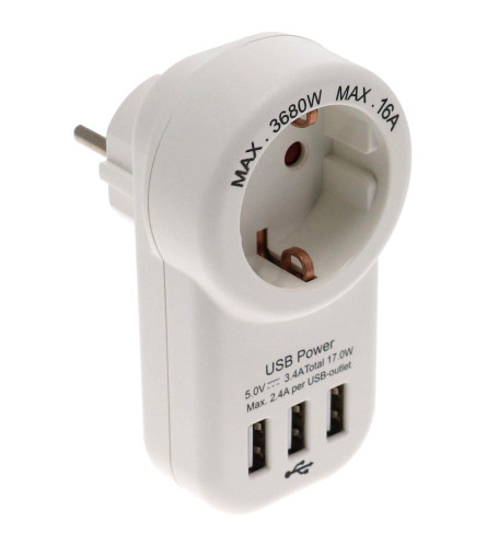 MASTER Utikač-T 1-izlaz + 3xUSB GES-309