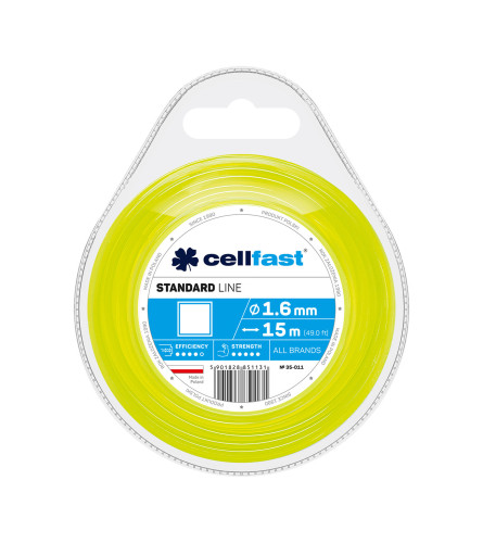 CELLFAST Silk za trimer 1,6mmx15m kvadratni 35-011