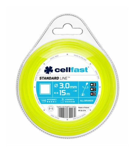 CELLFAST Silk za trimer 3mmx15m kvadratni 35-014
