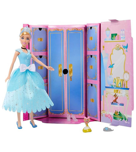 MATTEL Igračka lutka pepeljuga sa ormarom i odjećom Disney HMK53-9633