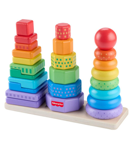 MATTEL Igračka drvena piramida Oblici 26/1 Fisher Price HXT76