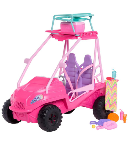 MATTEL Igračka vozilo buggy Barbie sa dodacima za plažu
