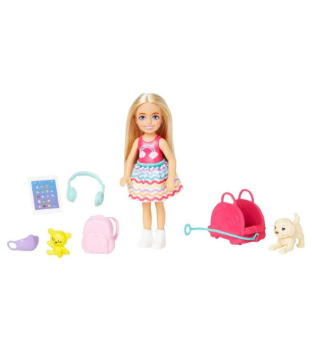MATTEL Igračka lutka Barbie Chelsea sa psom i dodacima HUY17