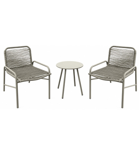 MASTER Garnitura 2 stolice+sto Rattan LUC-MN02 siva