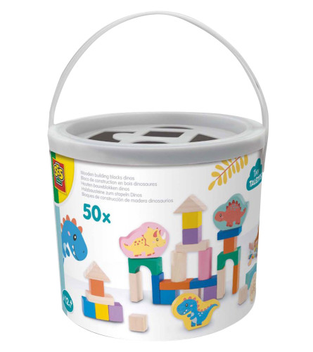 SES Igračka drvene kocke u kantici Dinosauri 50/1 13204