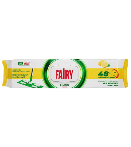 FAIRY Maramice vlažne za mop 50kom Limun